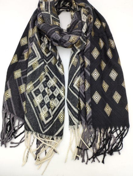 Foulard diamond printed black
