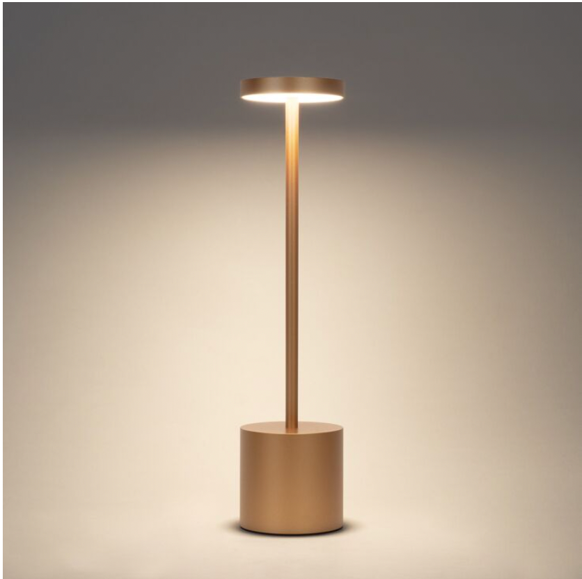 Lampe de table tactile dorée