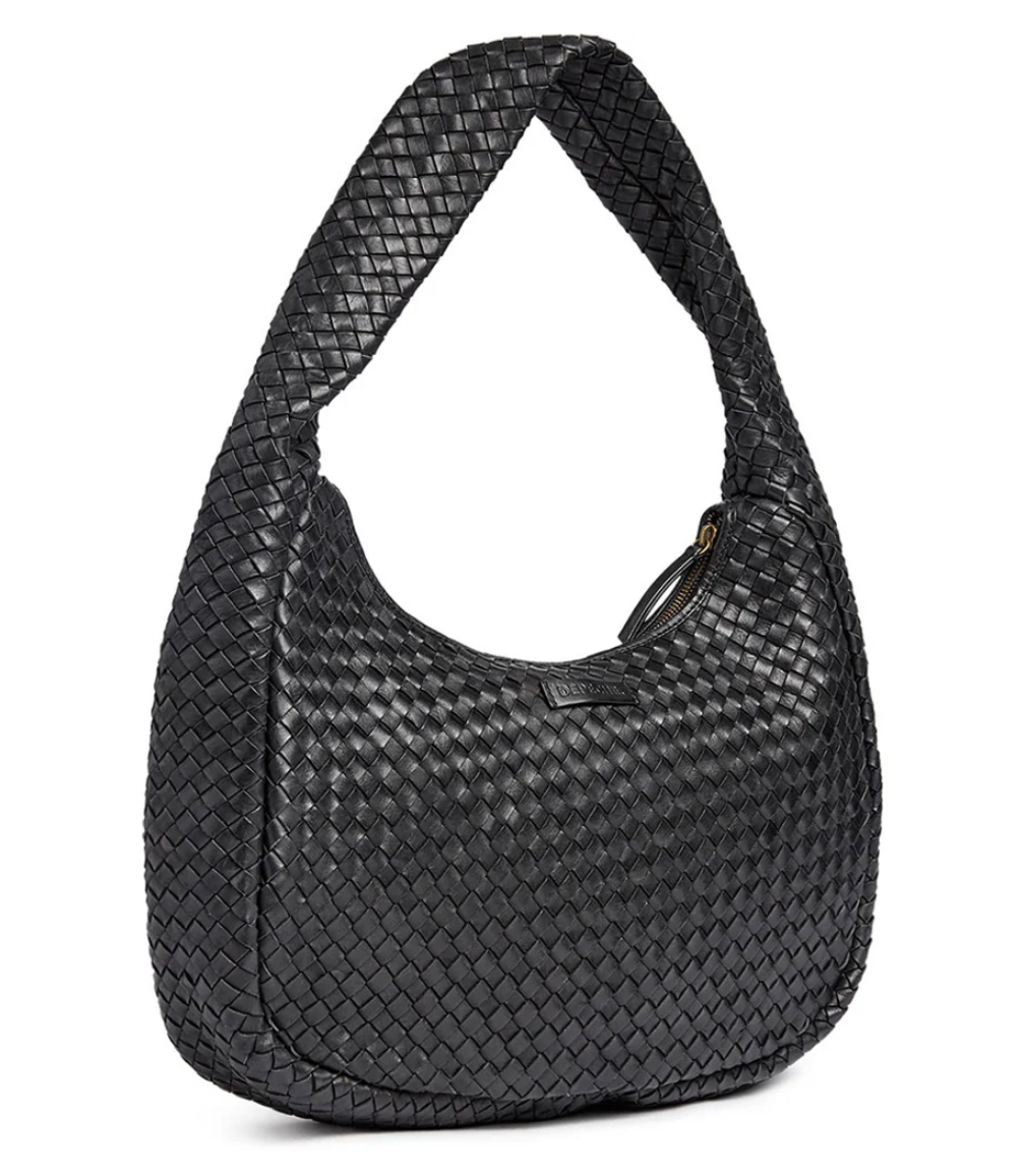 Sac bandoulière élégant tressé à la main - Black big