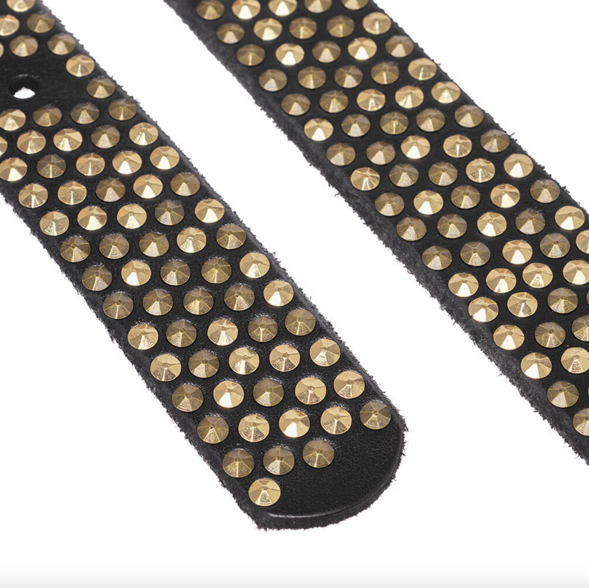Ceinture en jean à clous - Black / gold