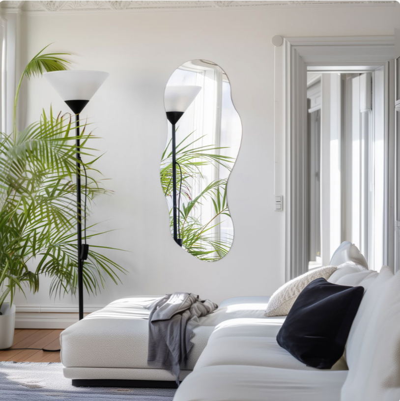 Miroir mural en acrylique au design épuré – 40 x 80 cm