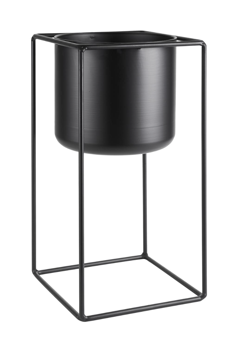 Présentoir avec pot - Cube black