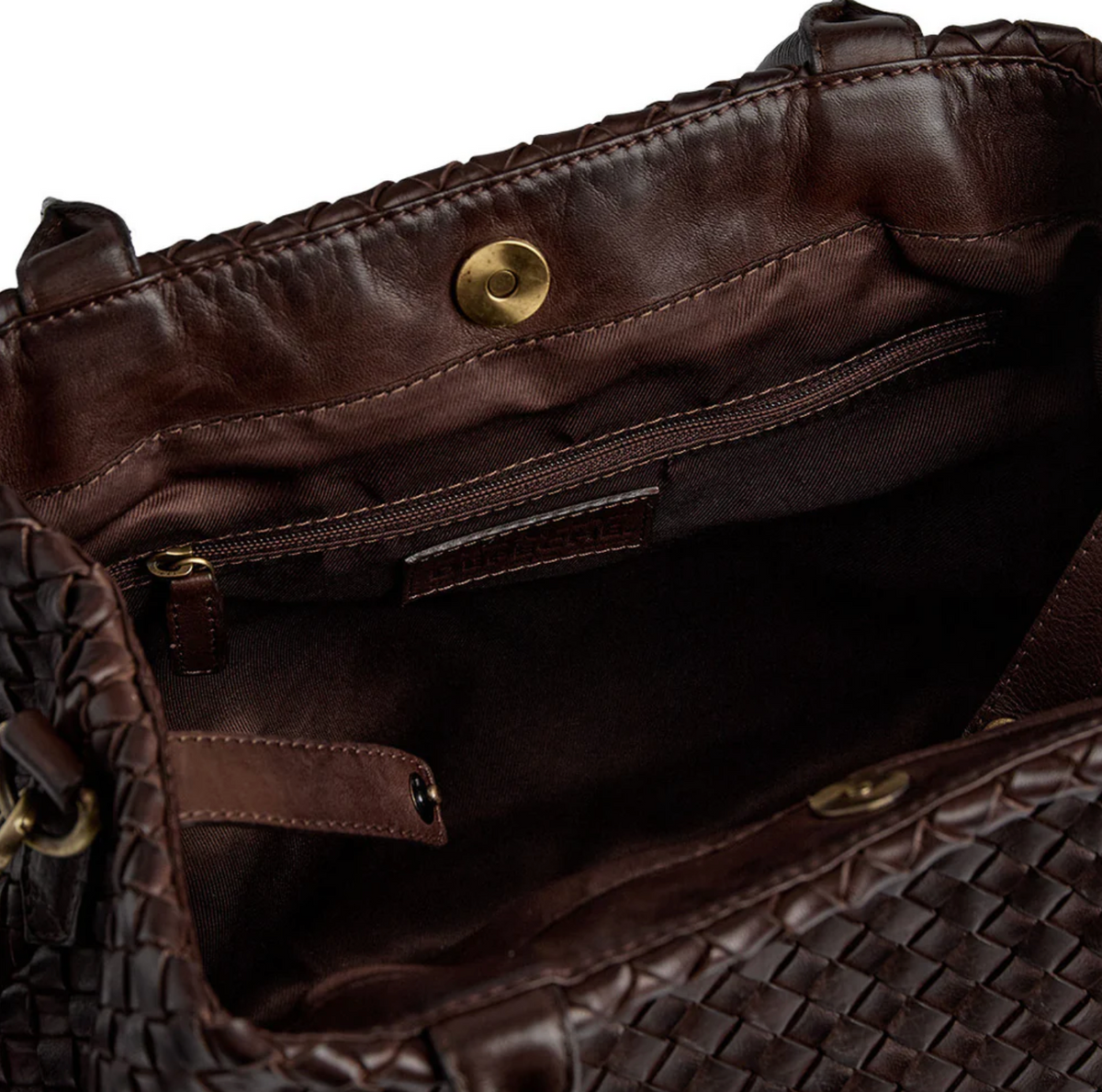 Sac cabas en cuir tressé - Brown