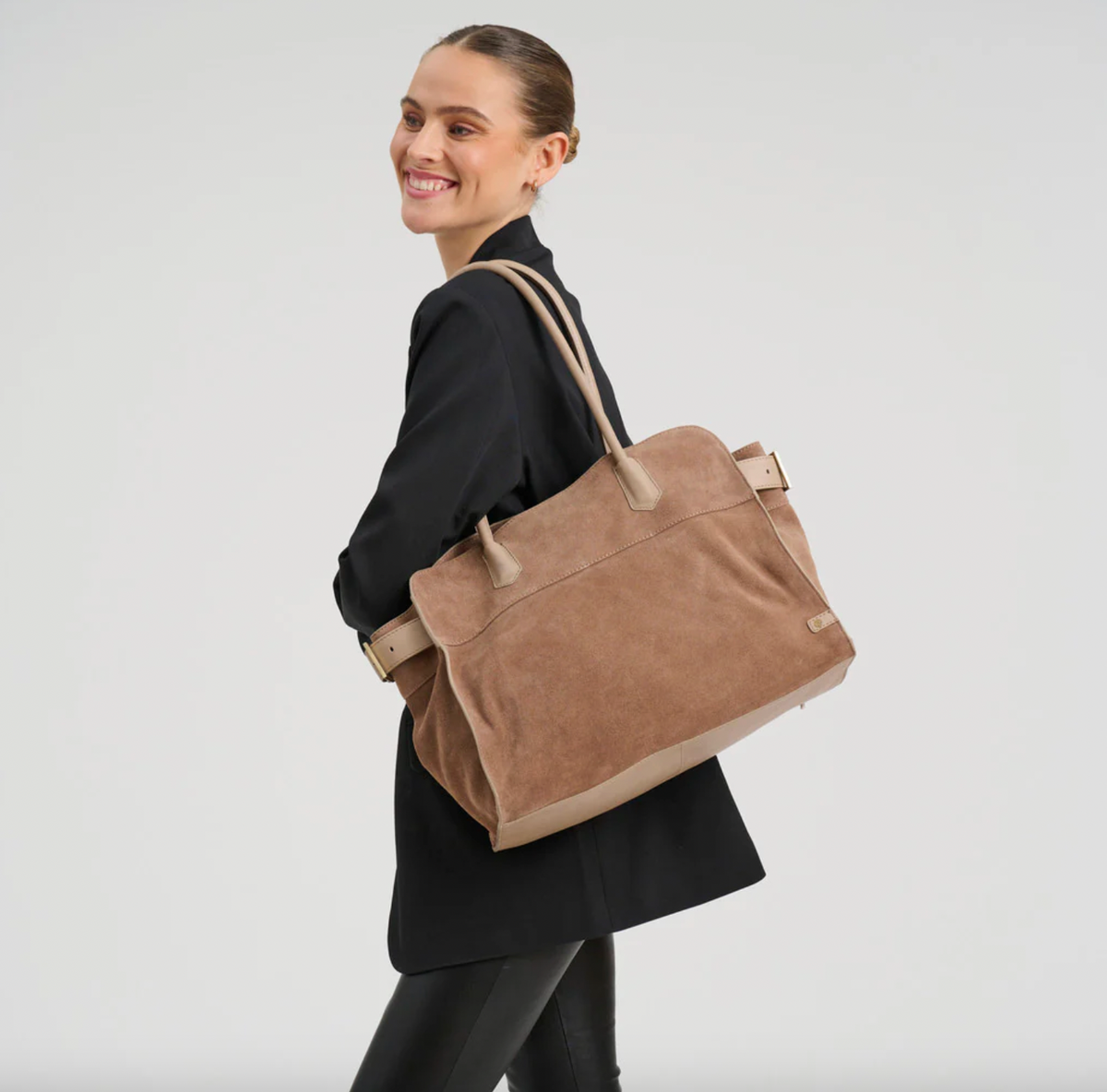 Le shopper en daim - Taupe