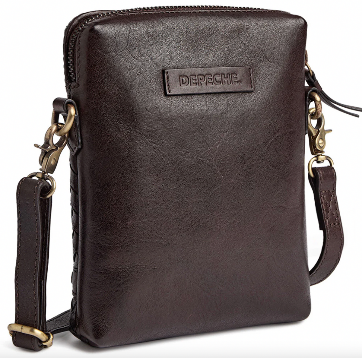 Sac pour téléphone Sofya- Tressé à la main brown