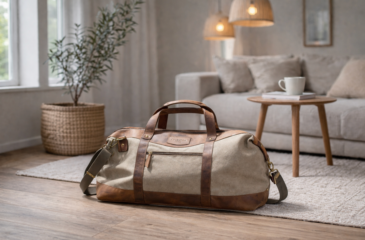 Sac week-end en cuir et toile - Canvas HUNTER