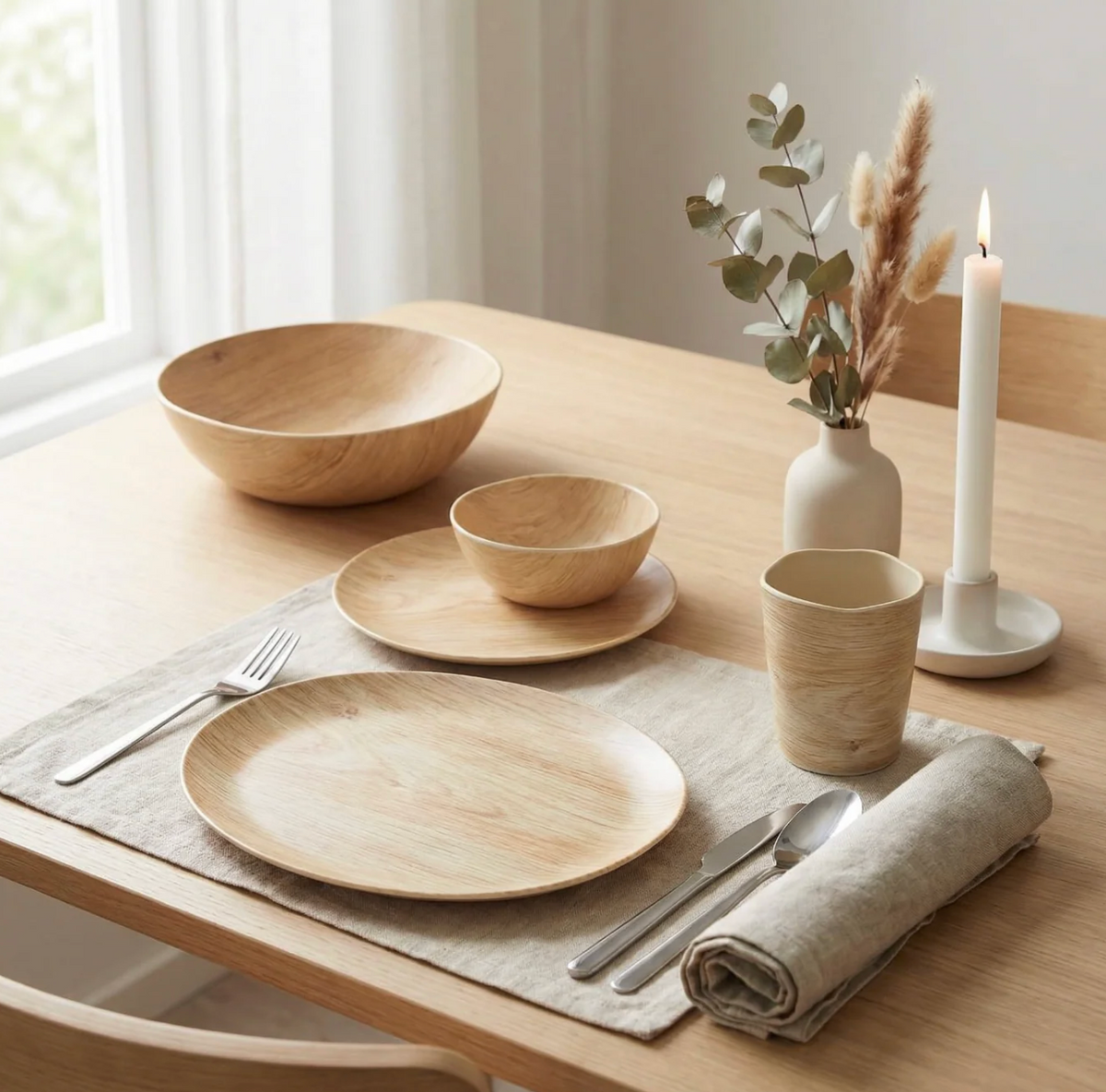 Assiette Wood en mélamine Ø26 cm
