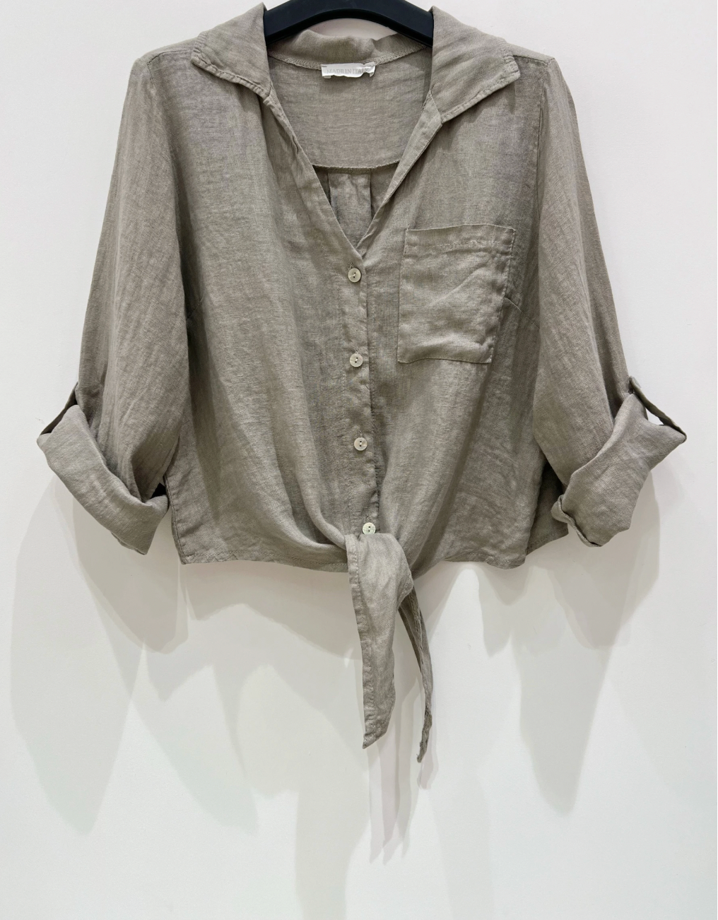 Chemise NALA taupe - 100 % lin