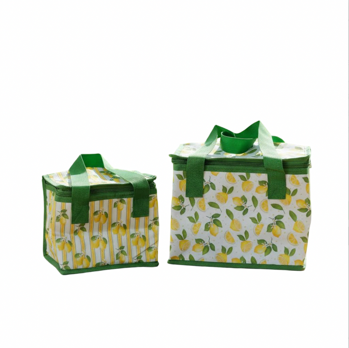 Lot de 2 sacs isothermes à imprimé citron