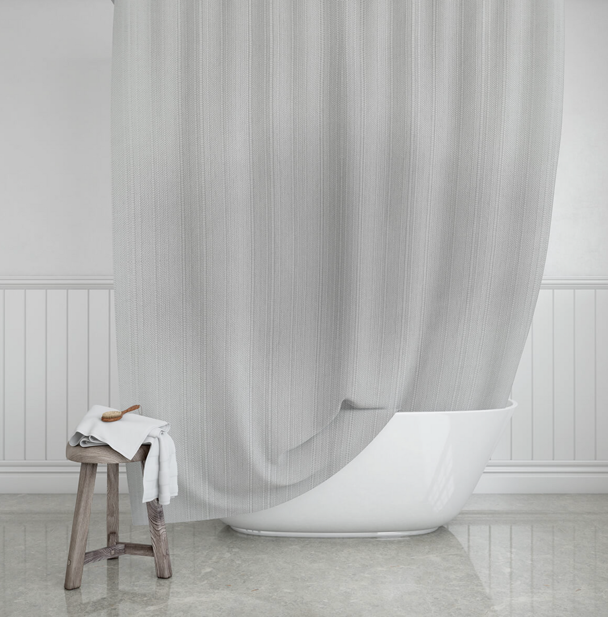 Rideau de douche Etherea gris - 180x200