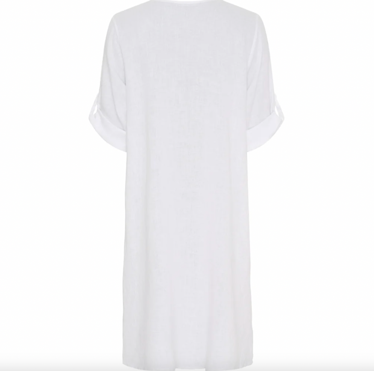 Robe en mélange de lin – White