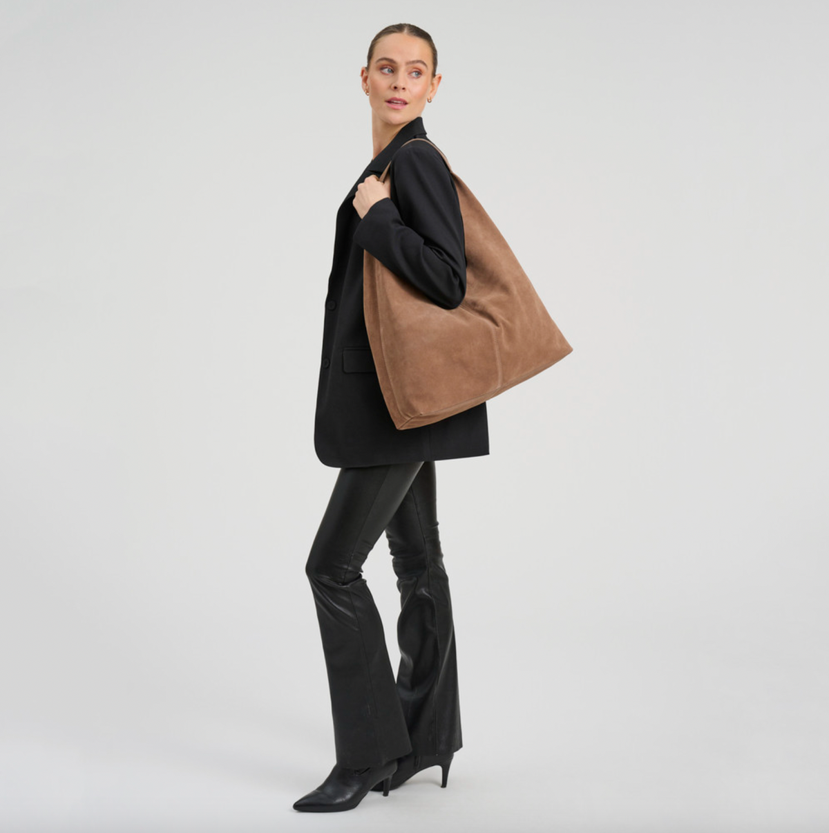 Cabas en daim souple - Sable