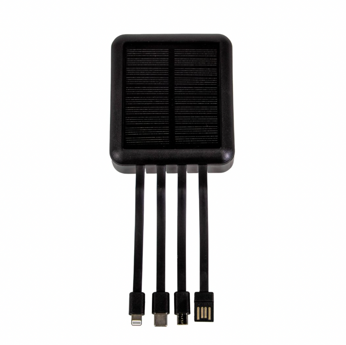 Mini batterie externe solaire avec câbles, 10 000 mAh