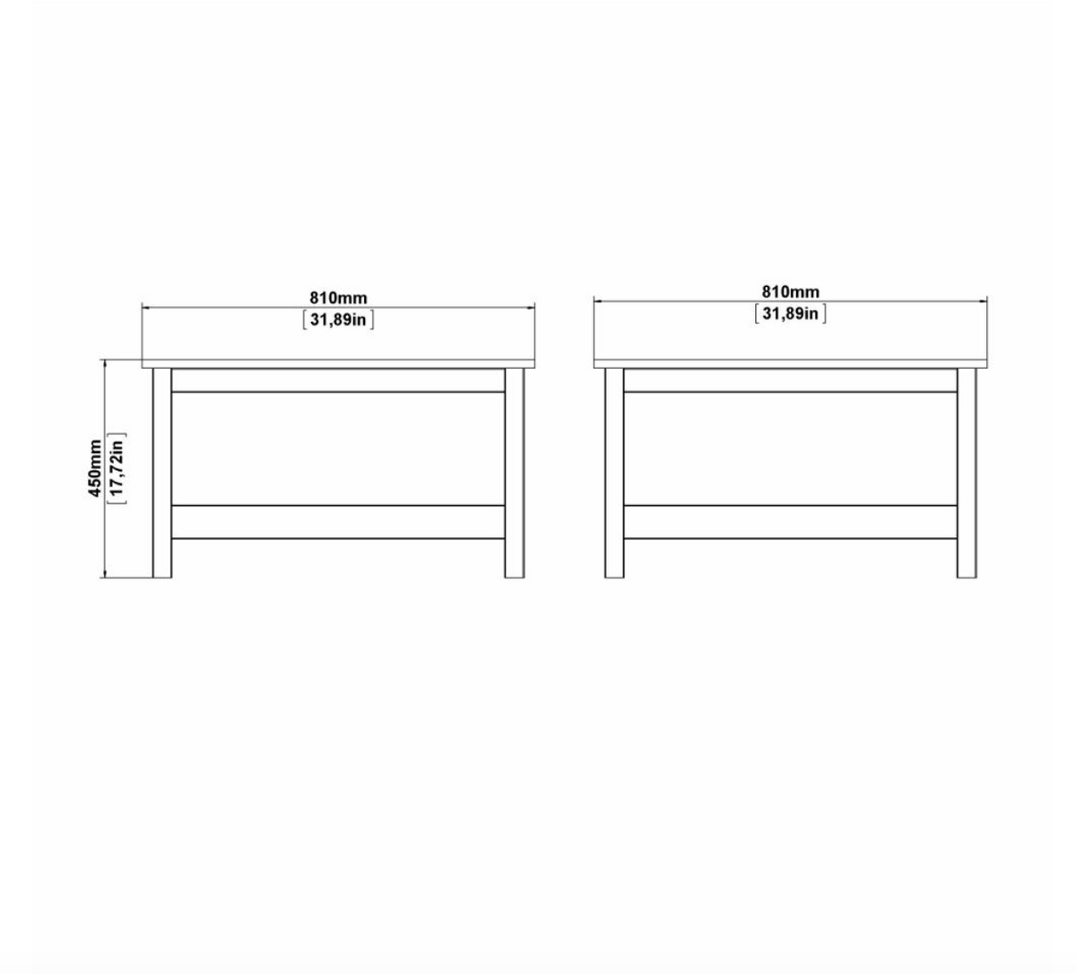 Table basse avec étagère