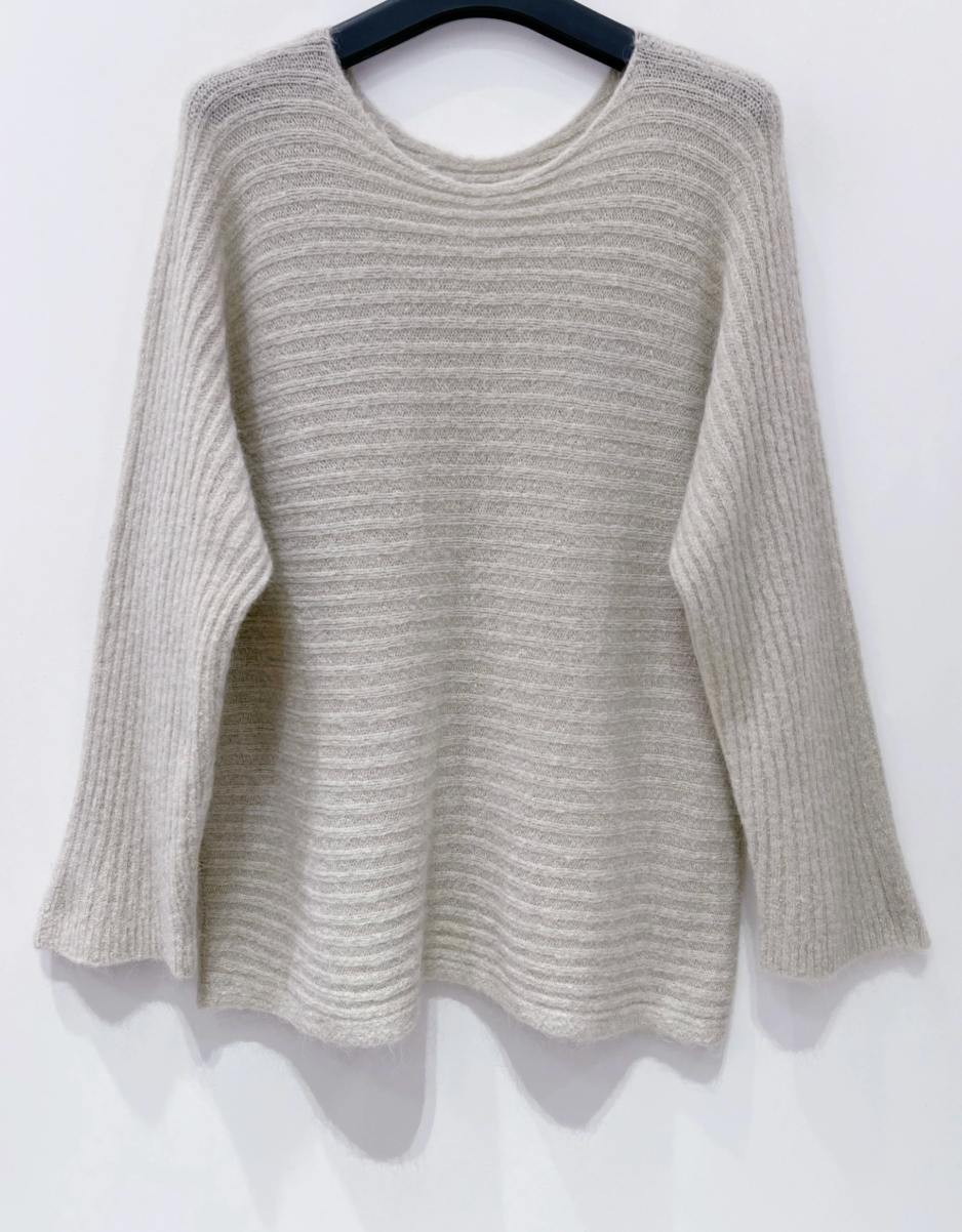 Pull oversize - Mélange laine / mohair beige