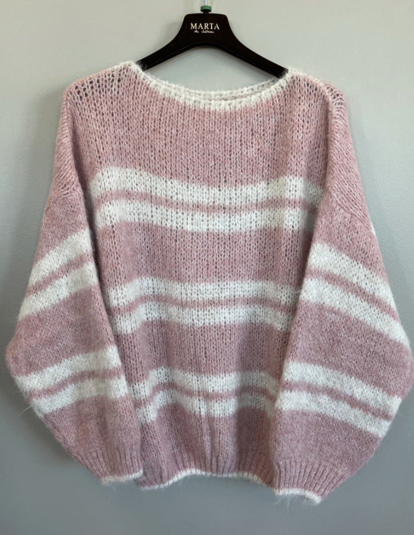 Pull en maille Avellina - Rose / Beige