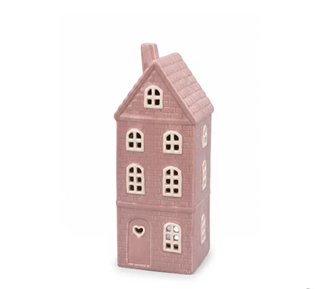 Maison photophore Rosa en céramique – Photophore pour bougie chauffe-plat