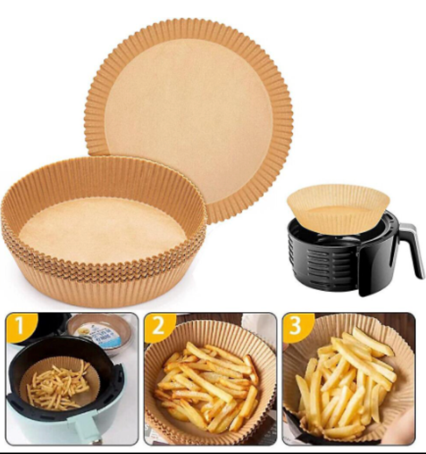 Moules en papier pour airfryer, ronds - 50 pcs.