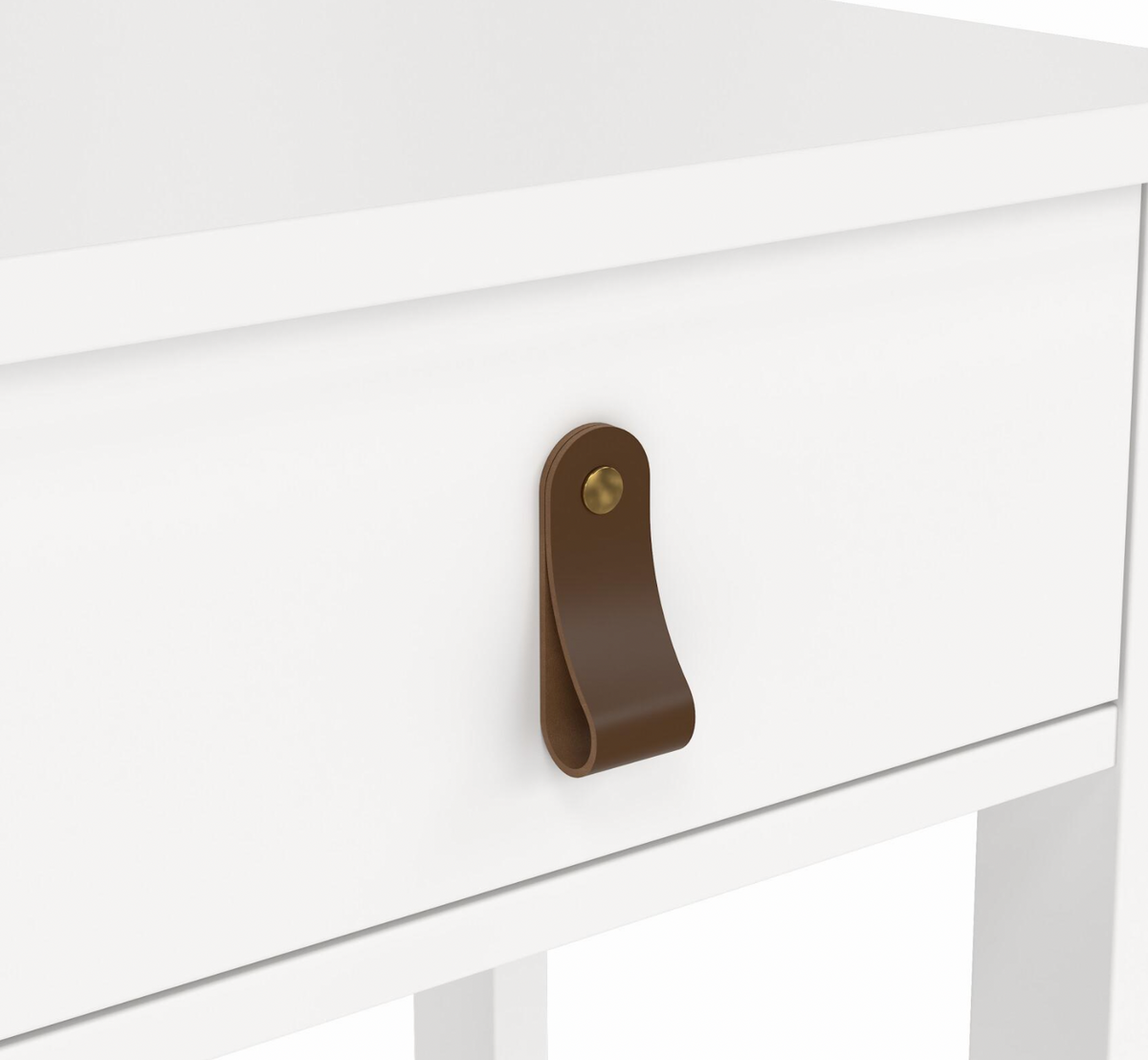 Table avec tiroir et étagère - Blanc