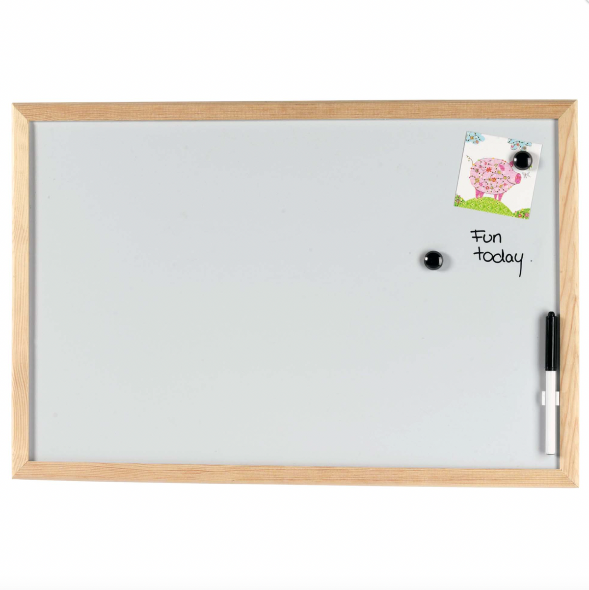 Tableau blanc avec cadre naturel 60x40 cm