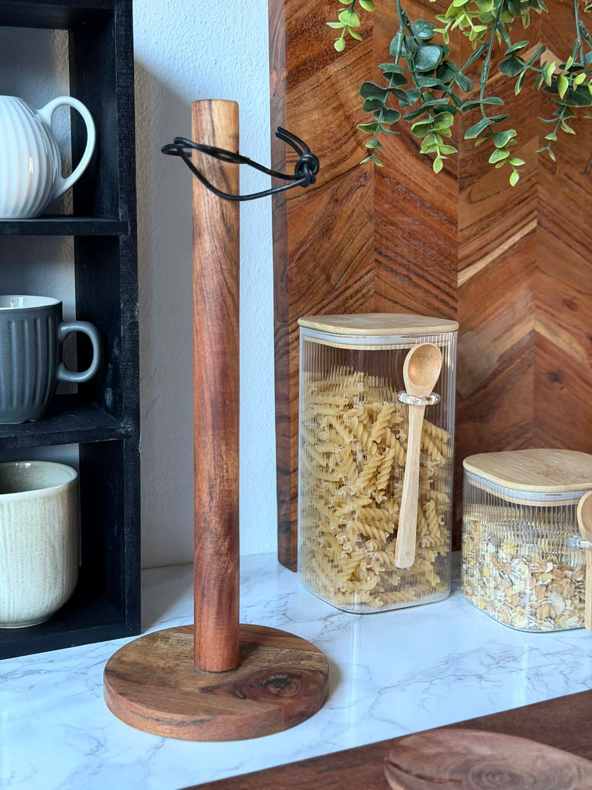 Porte-rouleau de cuisine en acacia