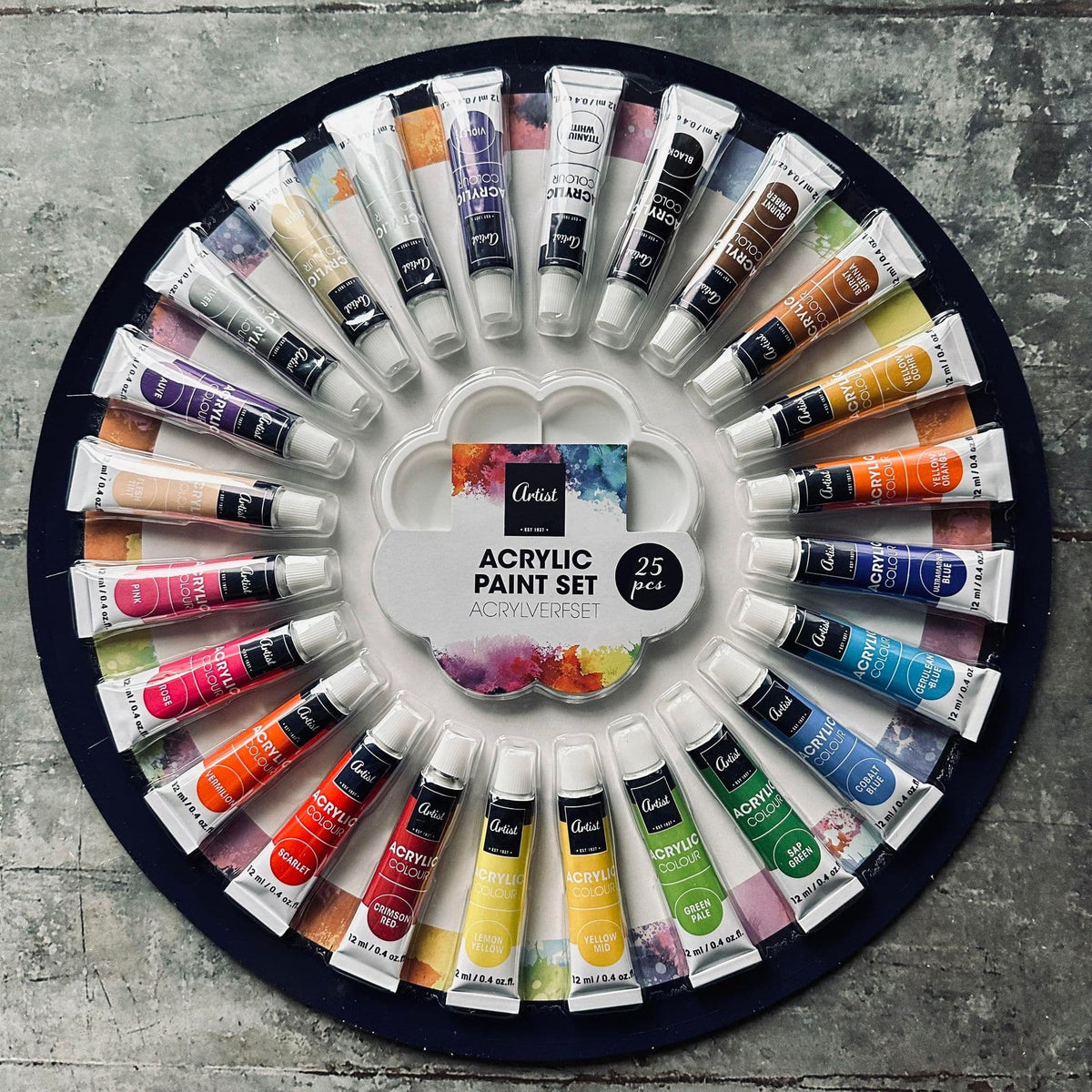 Akrylmaling ink palette – 24 farver - VIAMAJA.DK