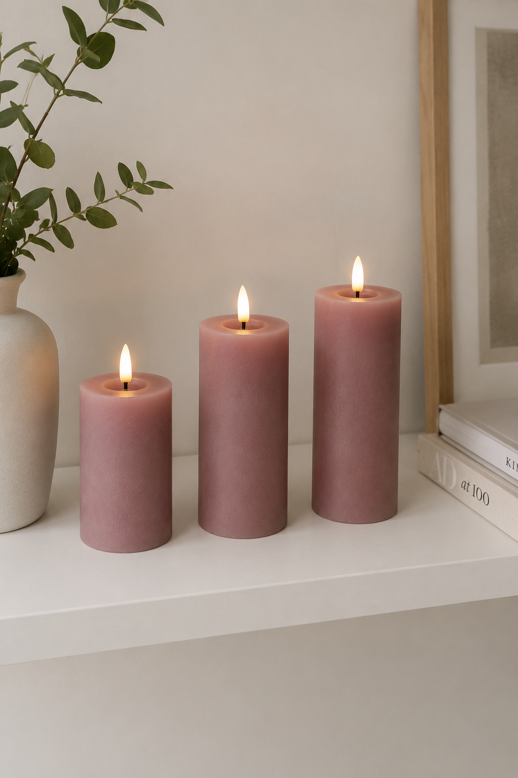 Bougie bloc rose - Plusieurs tailles