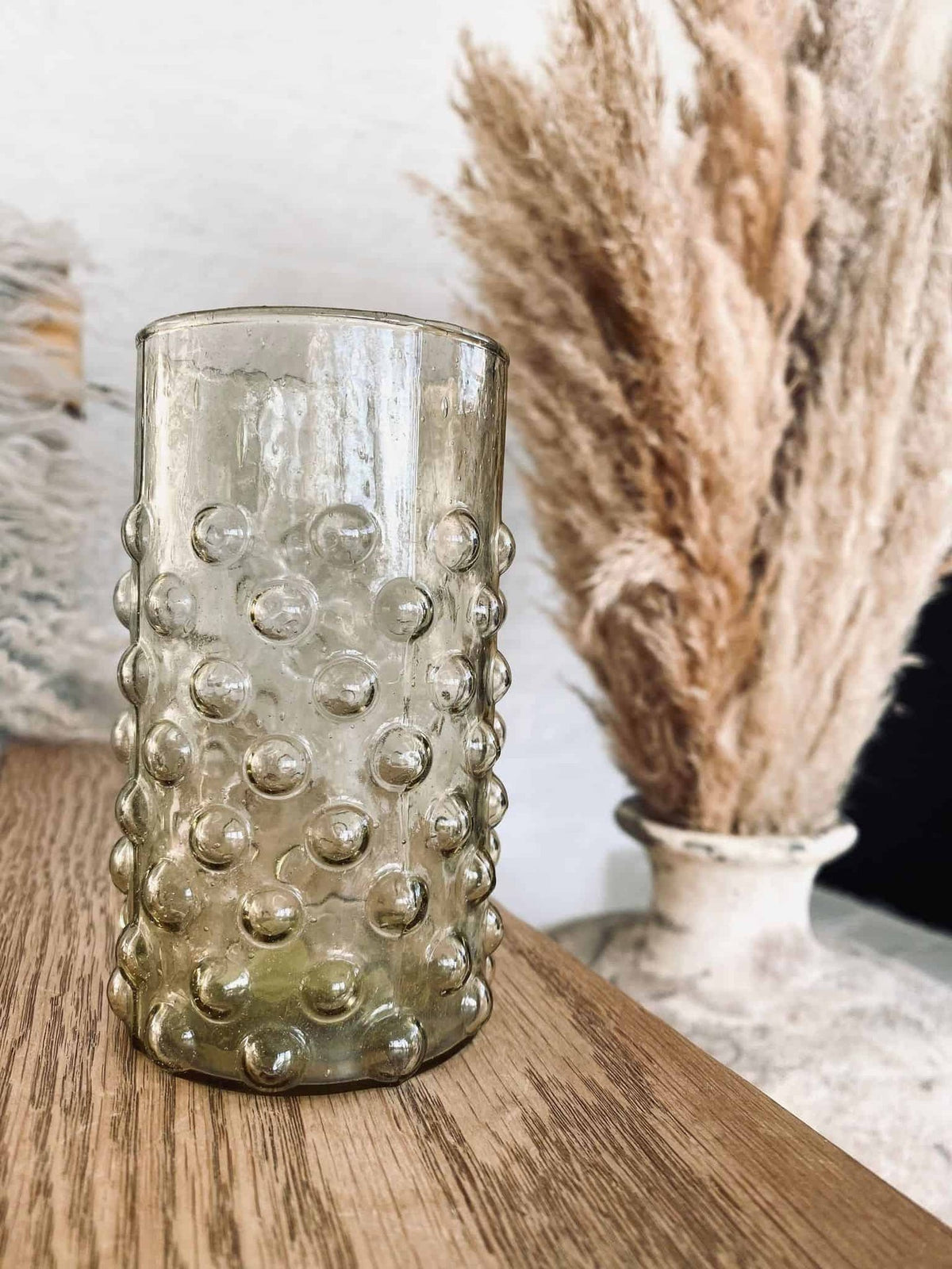 Drikkeglas, Grønne dots , Genanvendt Glas - VIAMAJA.DK
