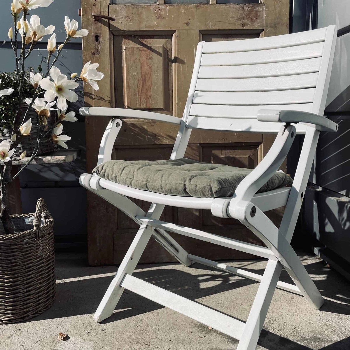 Futon hynde i hør - Salvie grøn - VIAMAJA.DK