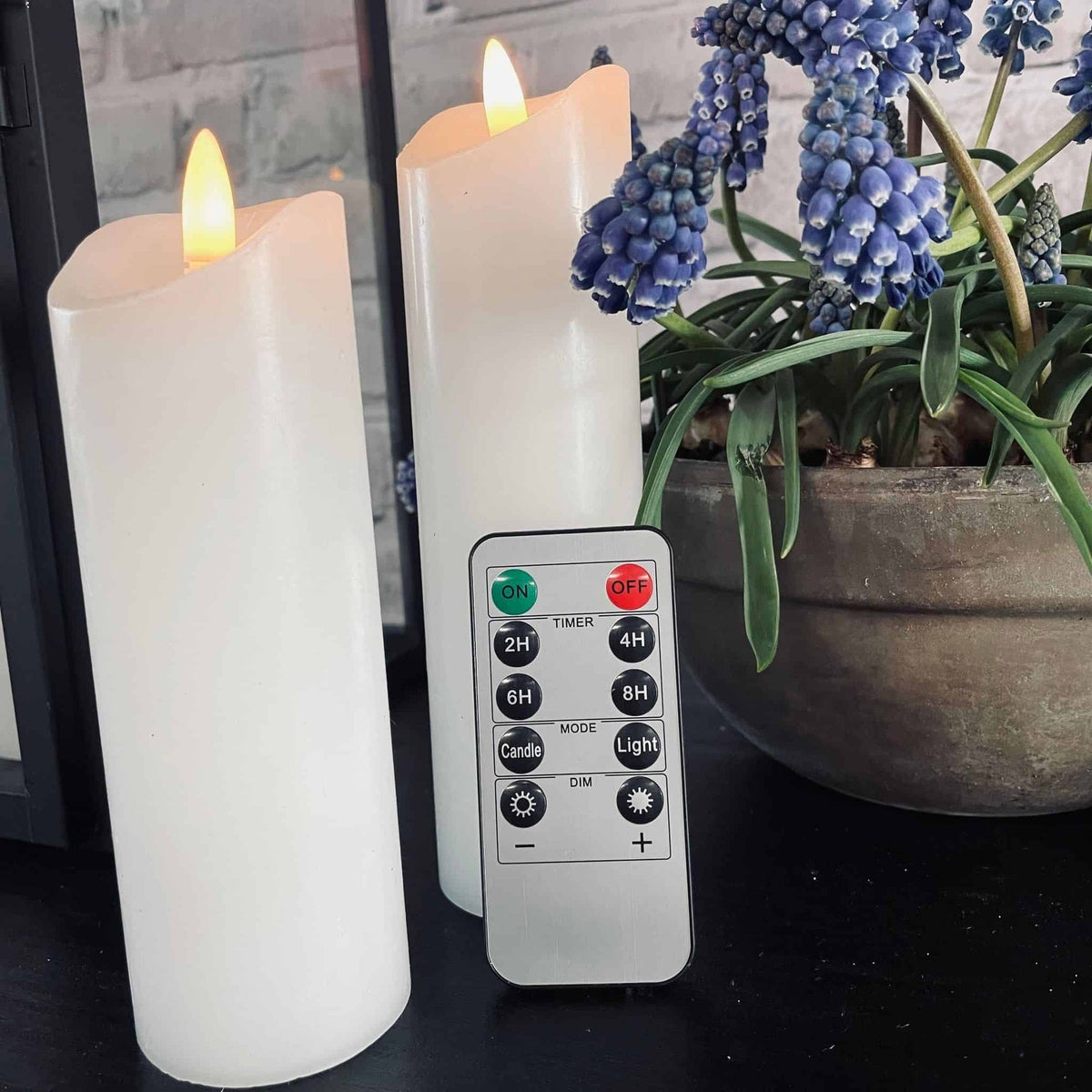 LED Bloklys - 15cm med 3d væge - VIAMAJA.DK