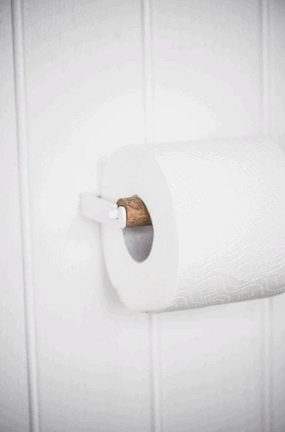 Toiletpapirholder m/trærulle - Hvid - VIAMAJA.DK