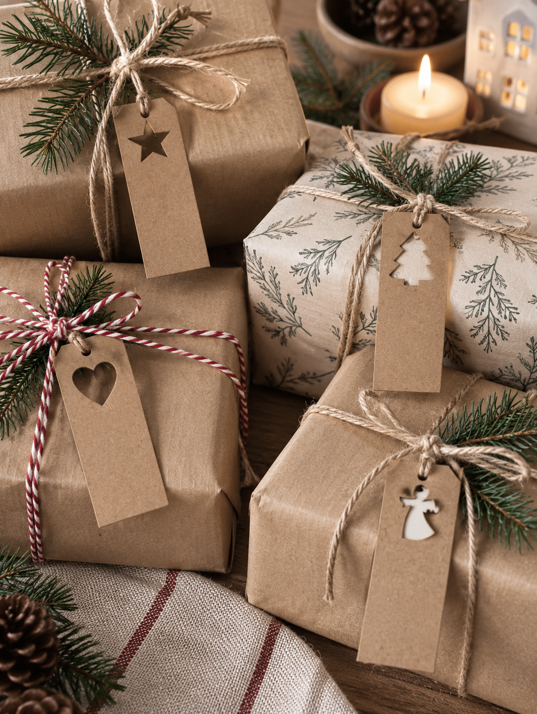 Étiquettes cadeaux - Nature 24 pcs