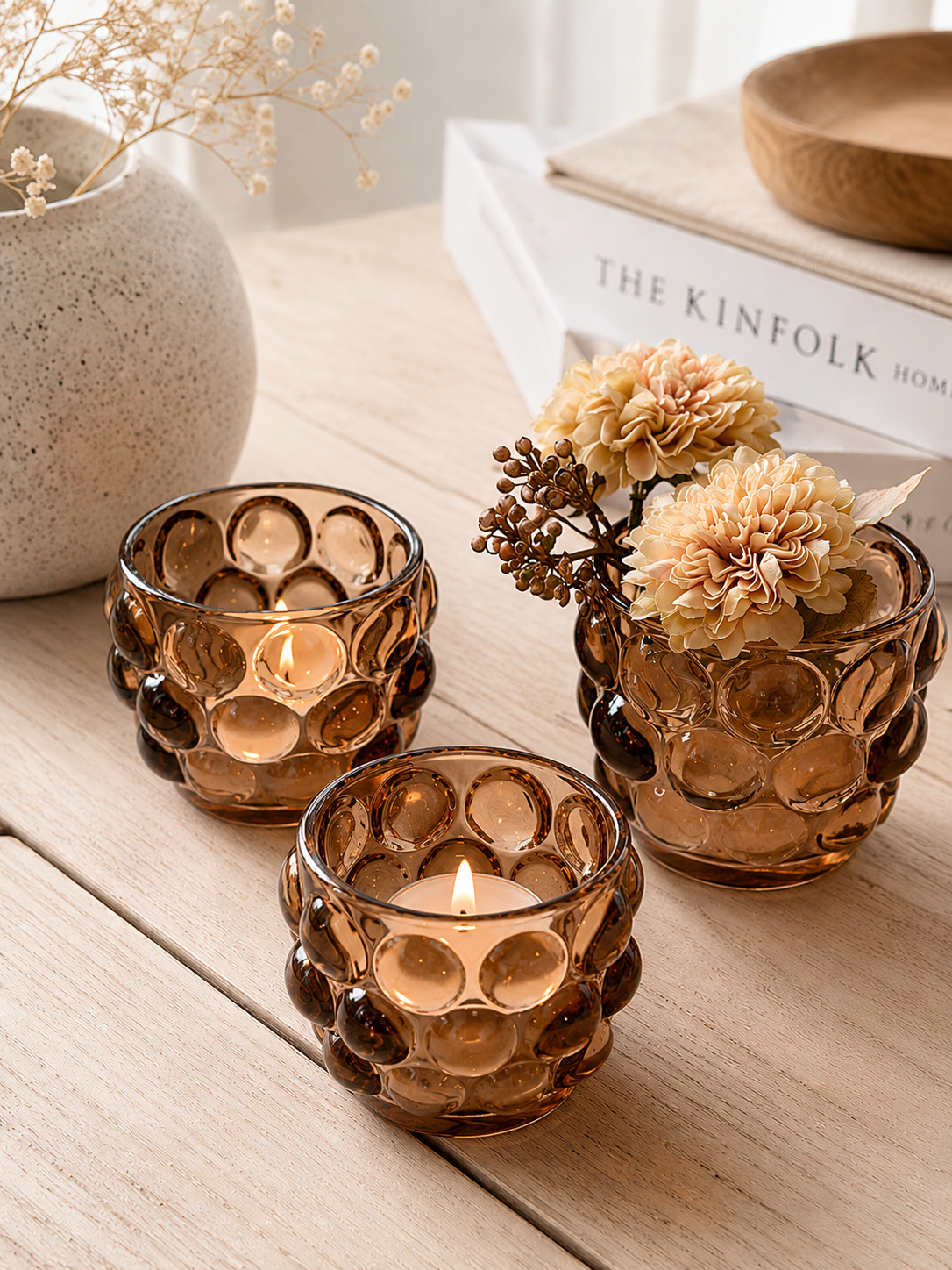 Bougeoirs à Bulles - Lot de 3 pcs