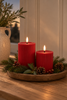Bougies LED à rainures Rouge - Lot de 2 + télécommande