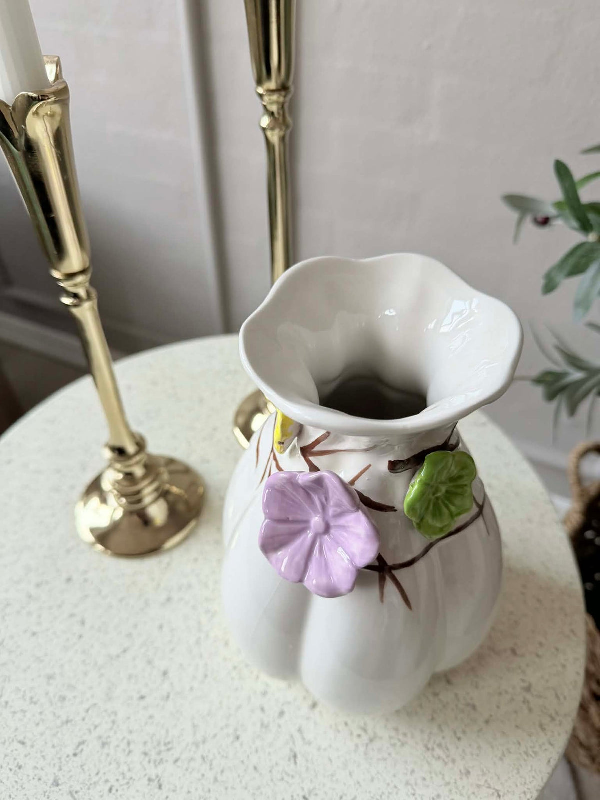 Vase avec déco - Blanc ou Vert