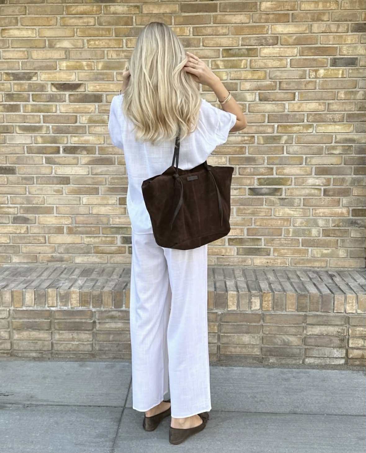 Jolie shopper en daim - Chocolate