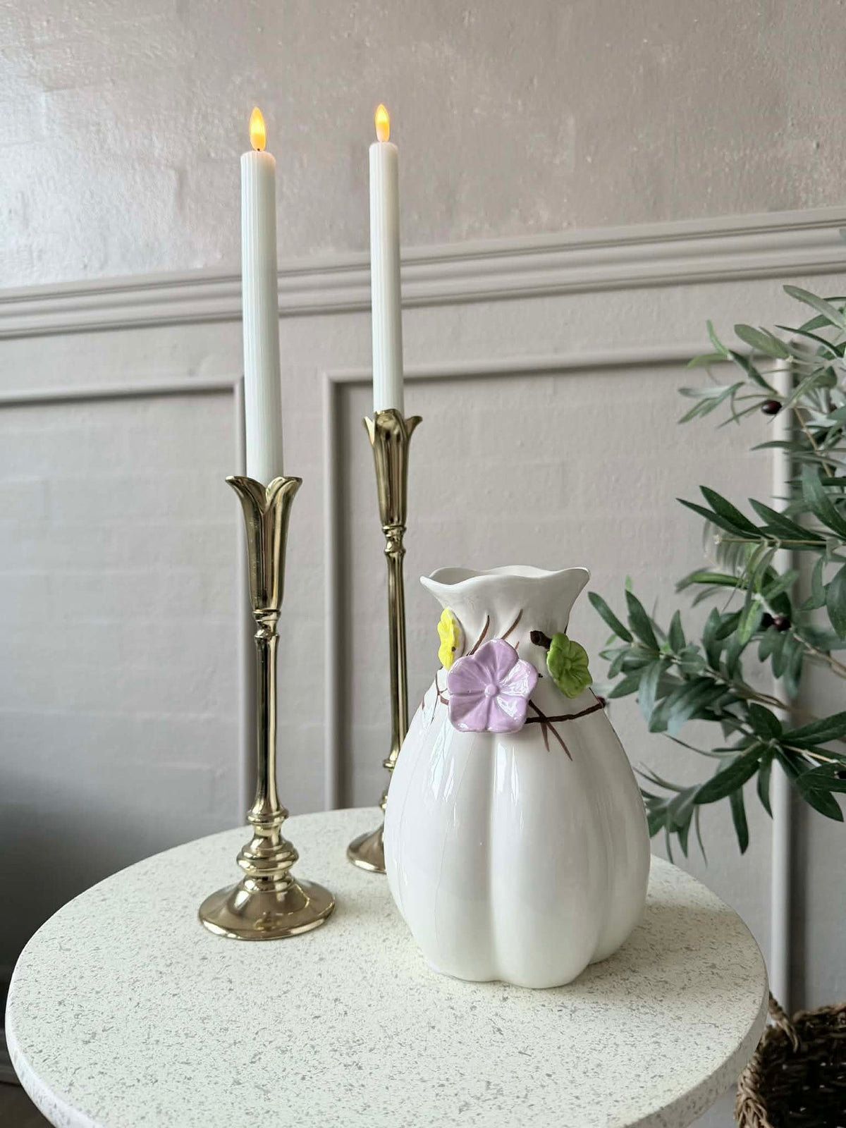 Vase avec déco - Blanc ou Vert
