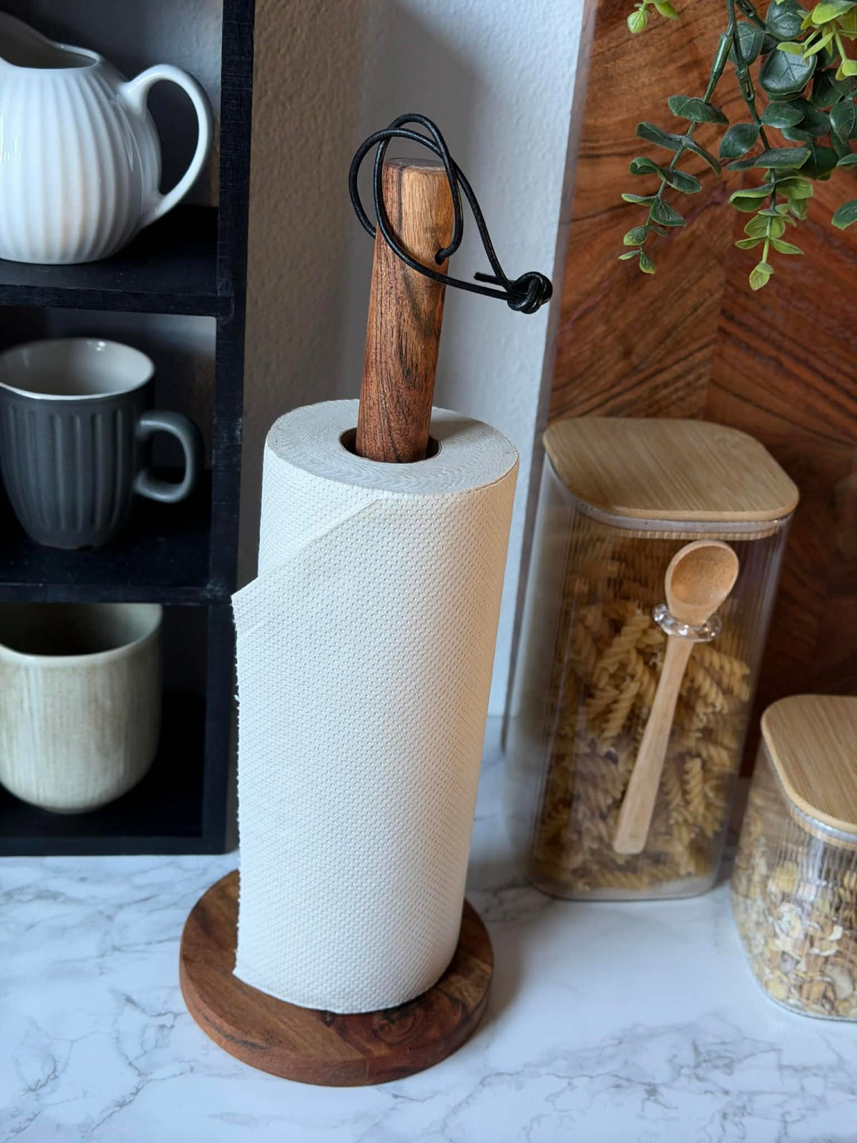 Porte-rouleau de cuisine en acacia