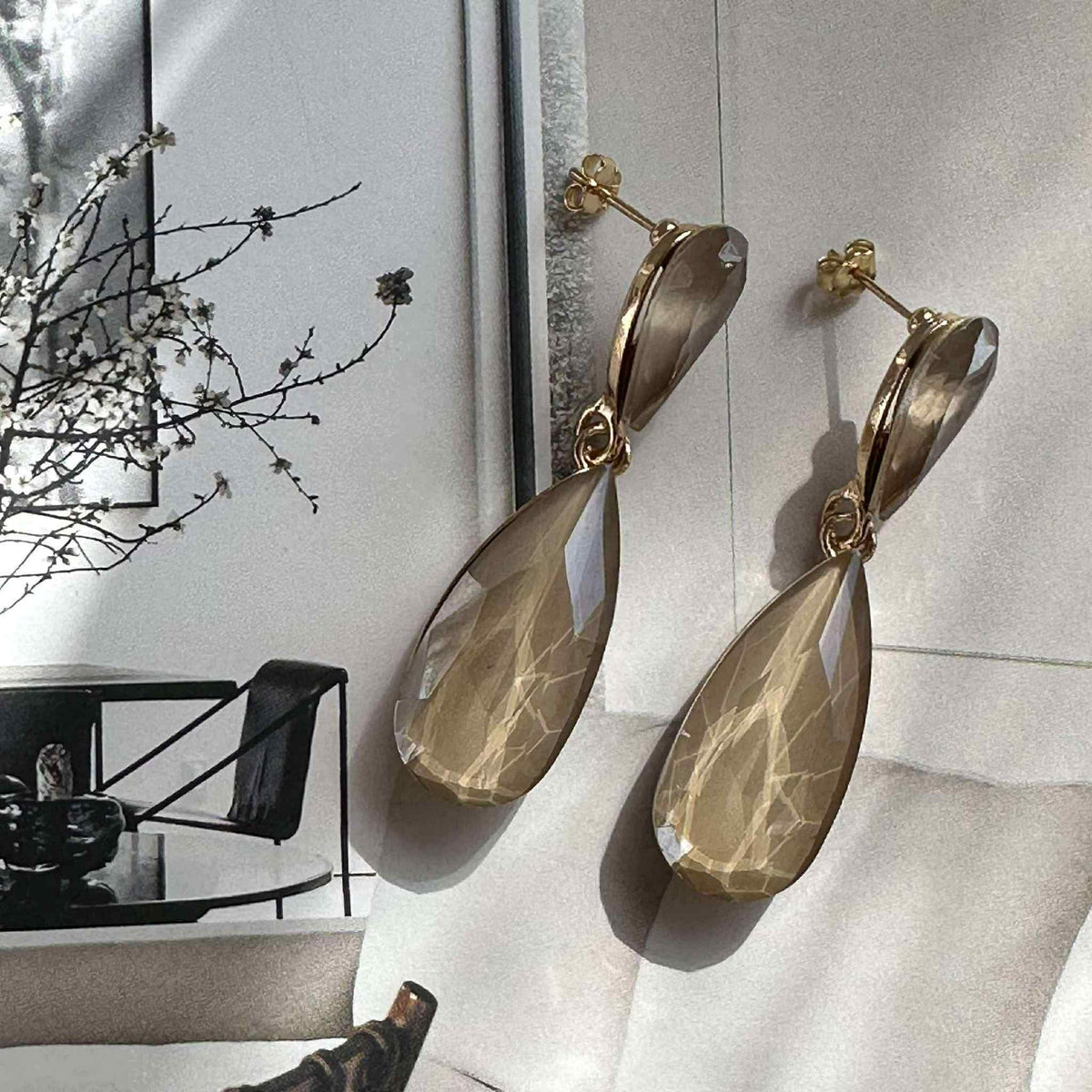 Boucles d’oreilles Maise goutte - Champagne