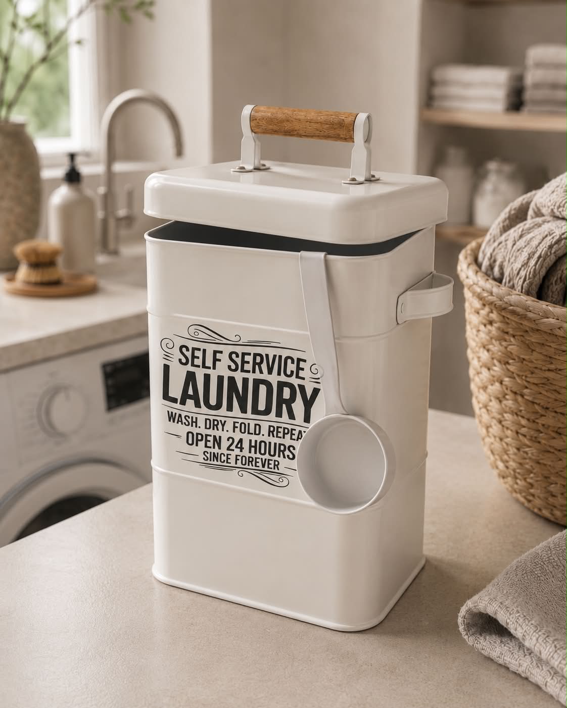 Rangement pour poudre à lessive
