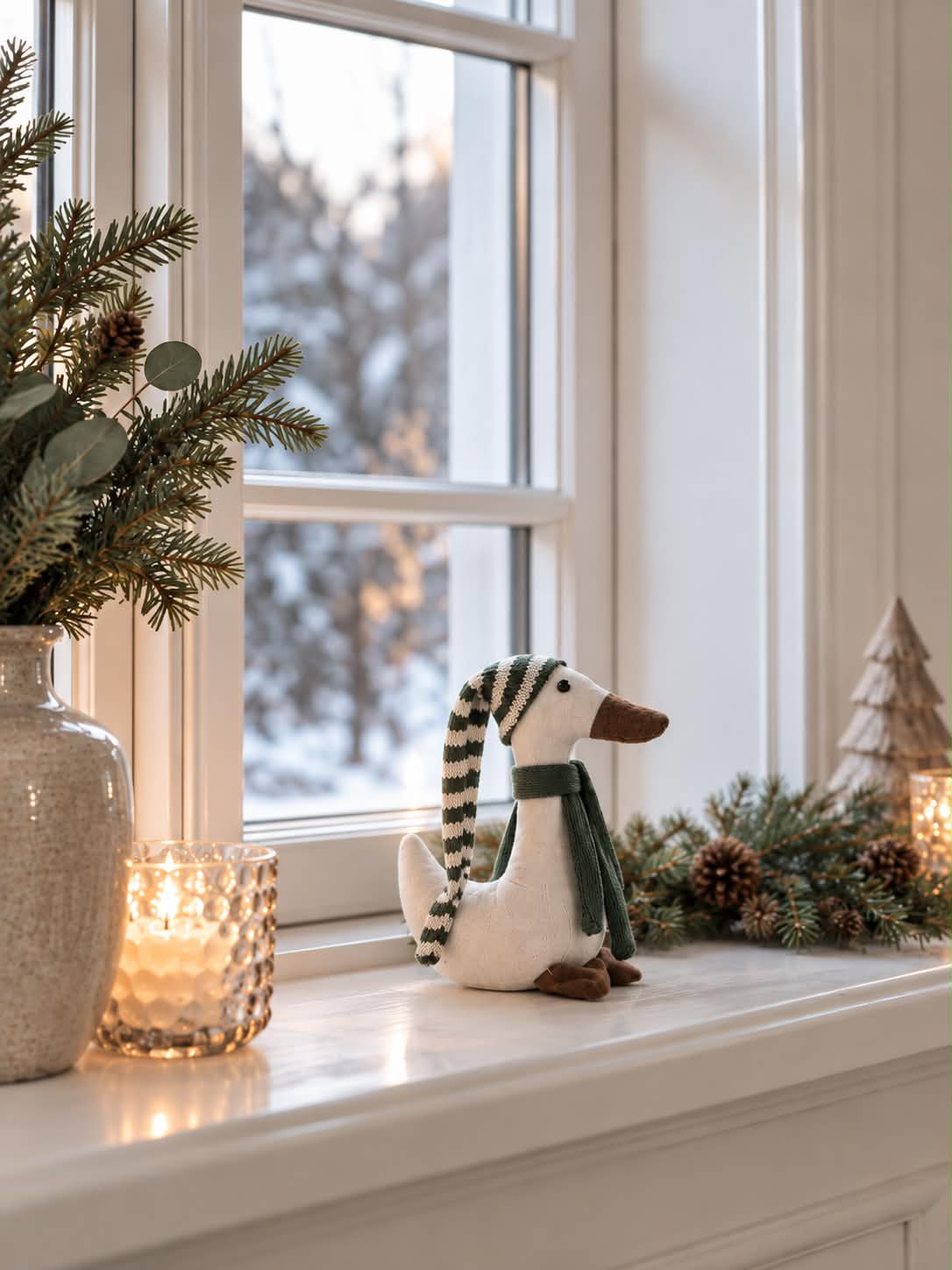 Canard de Noël avec bonnet vert - Mini