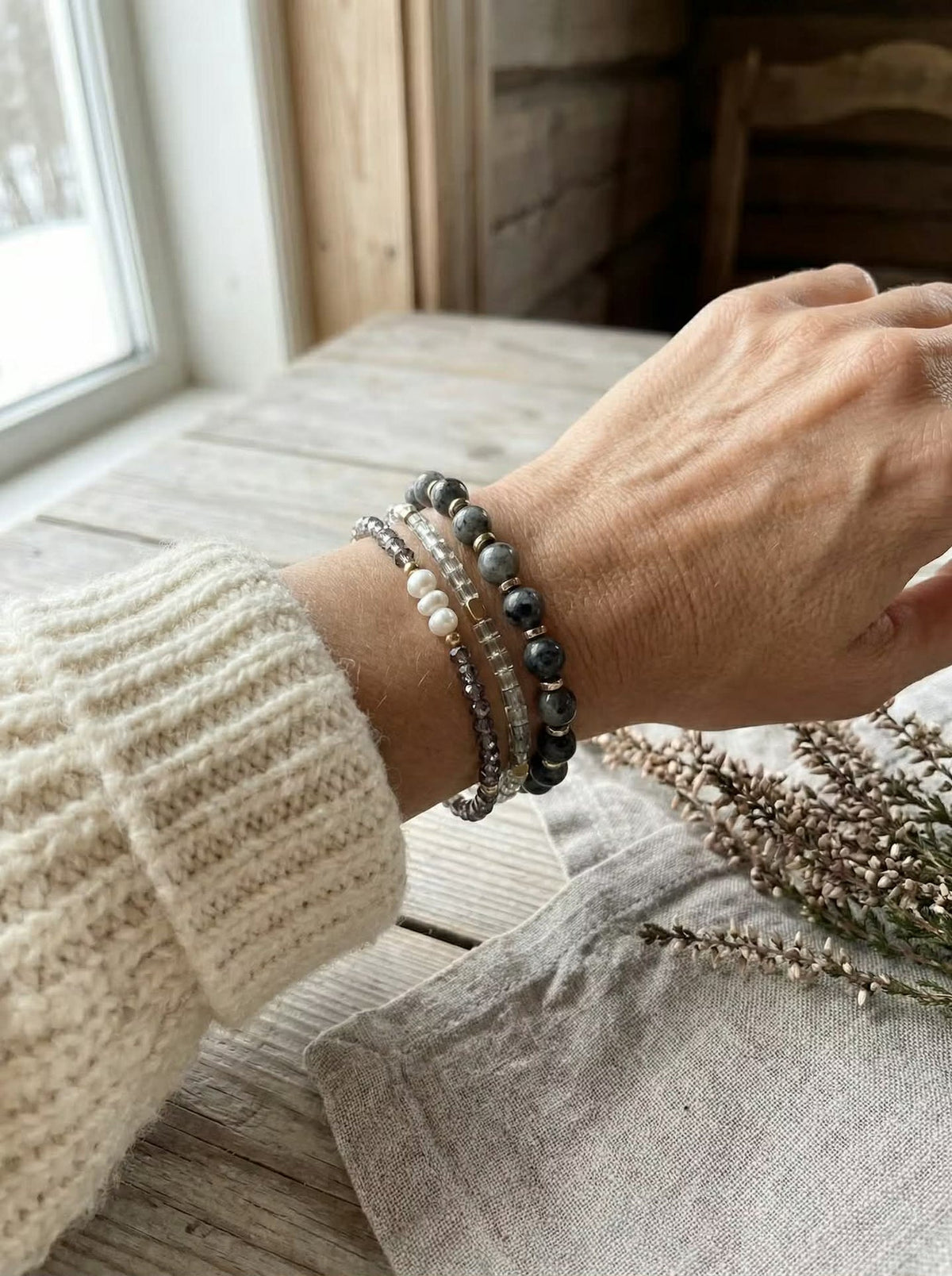 Bracelet GISELE grey – Lot de 3