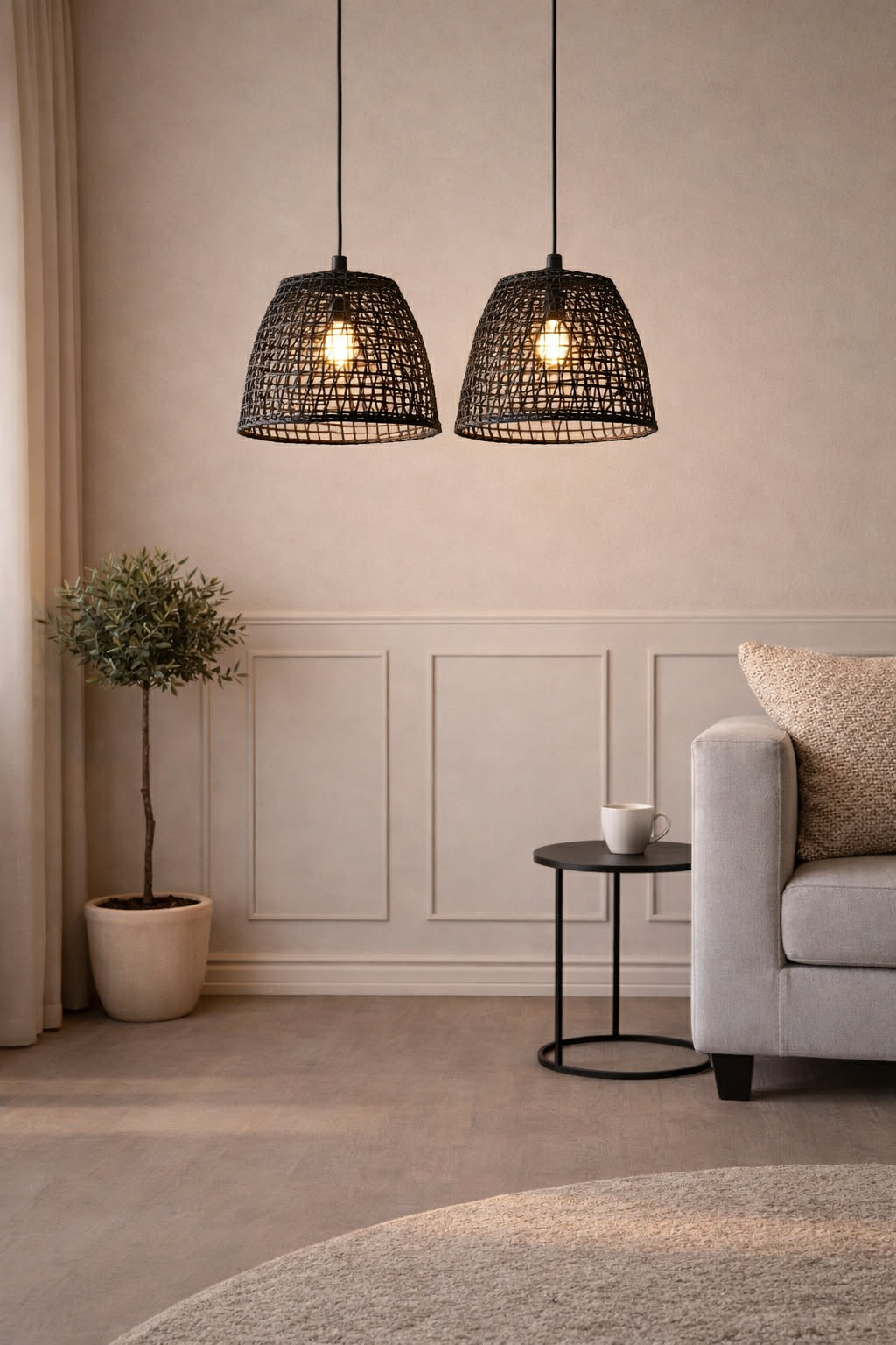 Lampe en jonc de mer