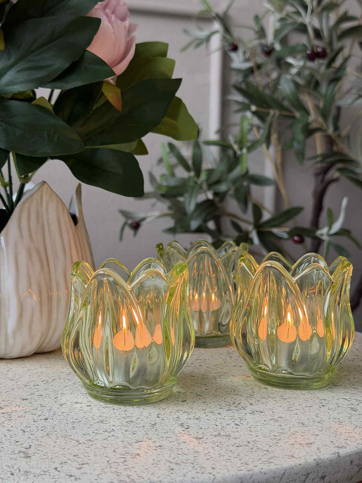 Photophores Tulipe 3 pcs. - Vert