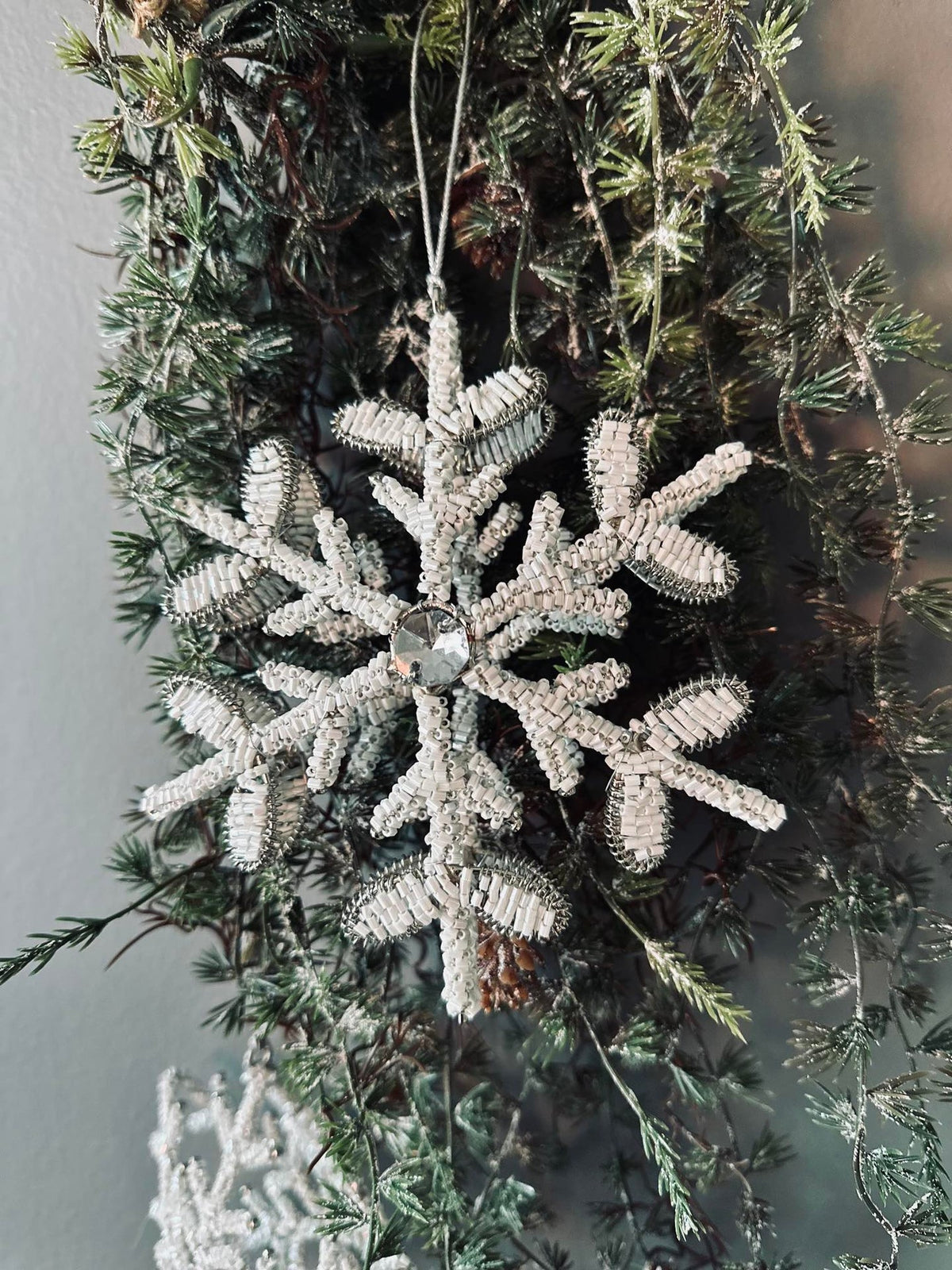 Décoration de Noël argent / blanc mix