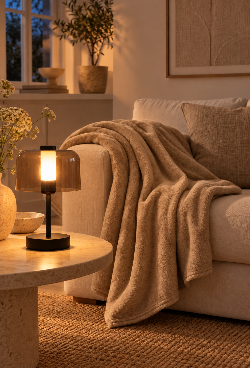 Lampe de table rechargeable – noire