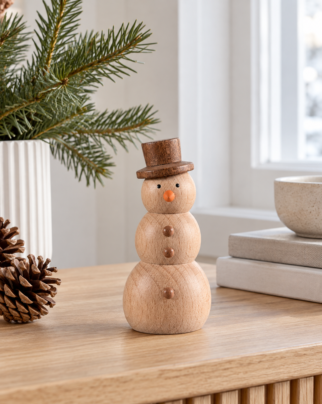 Bonhomme de neige - wood – figurine décorative