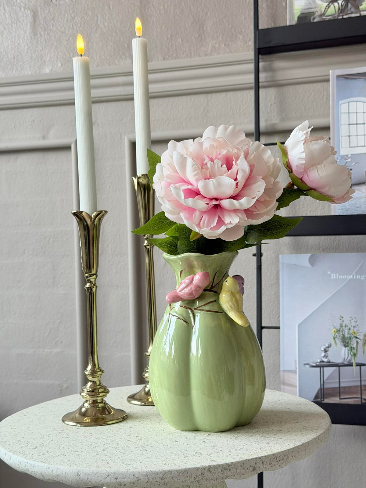 Vase avec déco - Blanc ou Vert