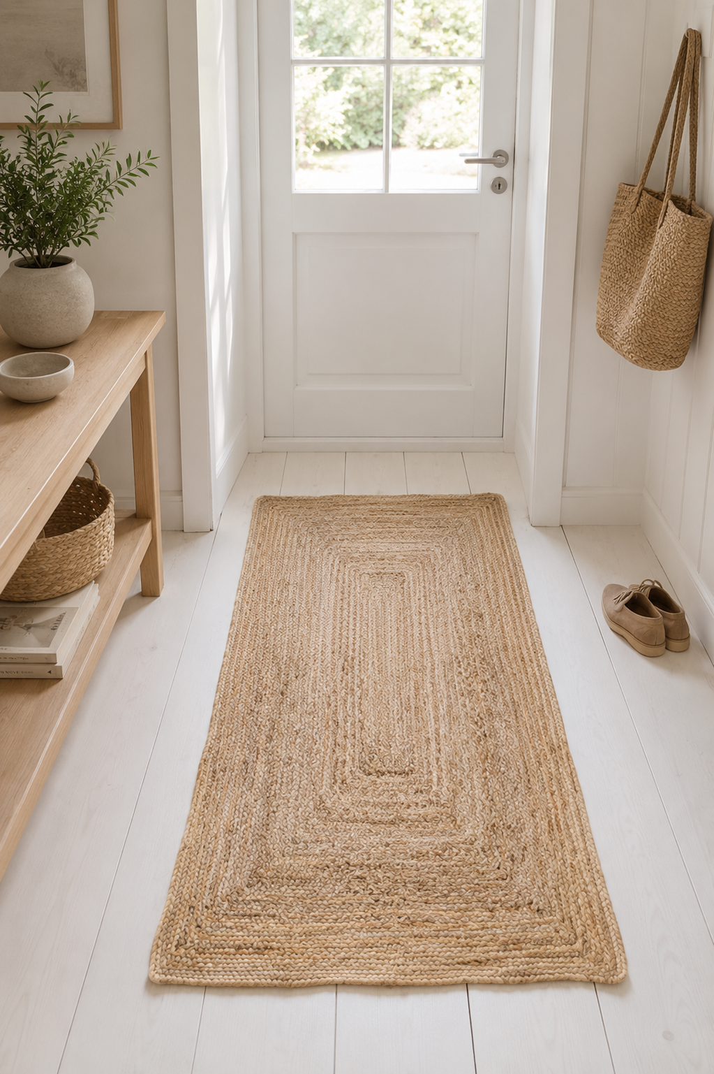 Tapis en jute tressé naturel - 70x140cm