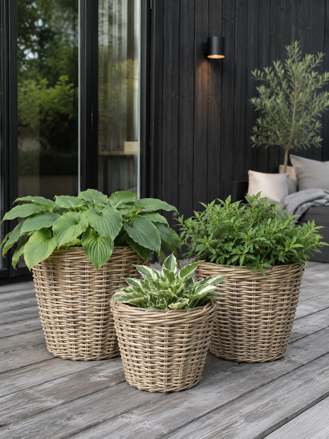 Corbeilles à plantes naturelles - 3 pcs